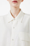 イーエスシースタジオ(ESC STUDIO) Lace pad oversize shirt (white)