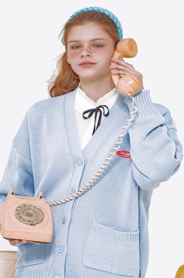 デイライフ(Daylife)  DAYLIFE SMALL LOGO CARDGAN (BLUE)