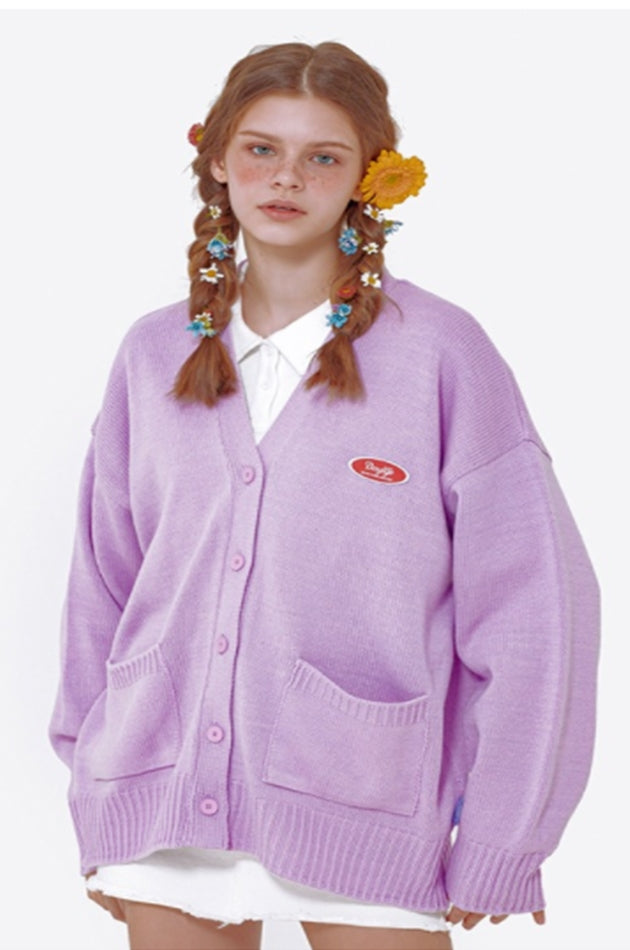 デイライフ(Daylife)  DAYLIFE SMALL LOGO CARDGAN (PURPLE)