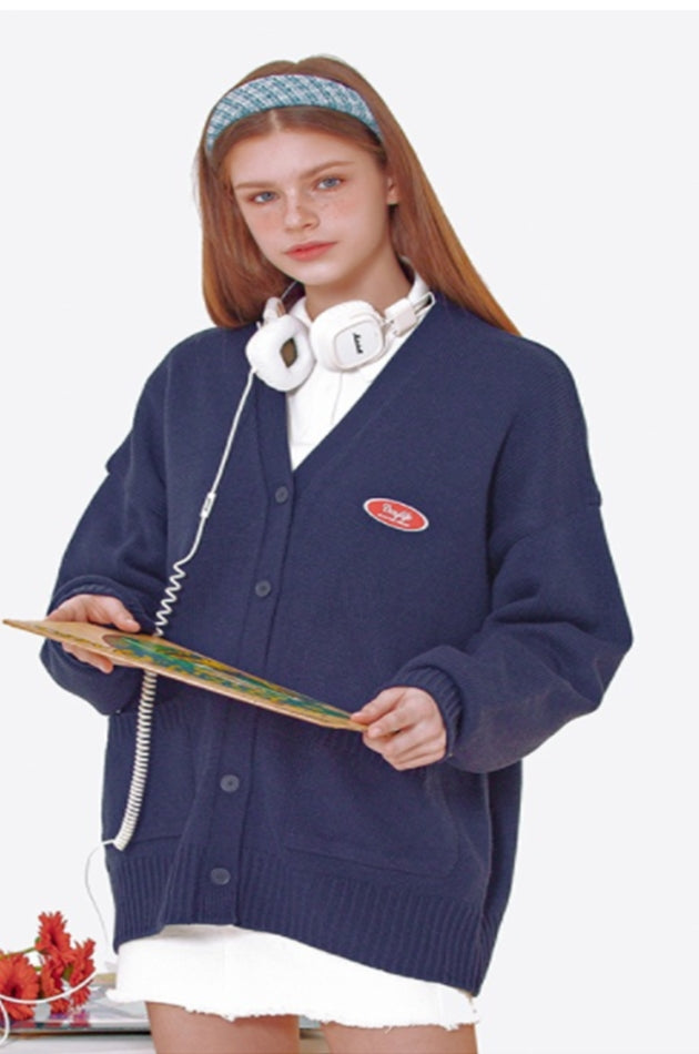 デイライフ(Daylife)  DAYLIFE SMALL LOGO CARDGAN (NAVY)