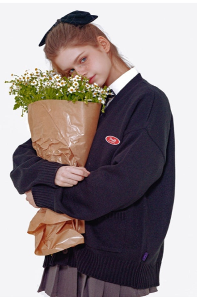 デイライフ(Daylife)  DAYLIFE SMALL LOGO CARDGAN (BLACK)