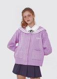 デイライフ(Daylife)  DAYLIFE SAILOR KNIT CARDGAN (PURPLE)