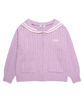 デイライフ(Daylife)  DAYLIFE SAILOR KNIT CARDGAN (PURPLE)