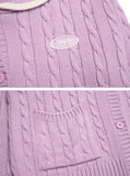 デイライフ(Daylife)  DAYLIFE SAILOR KNIT CARDGAN (PURPLE)