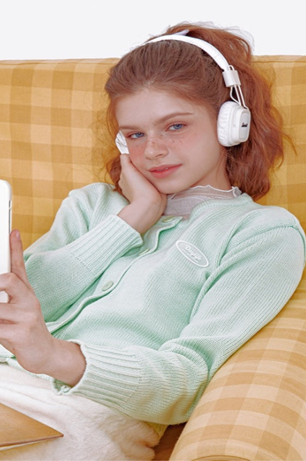 デイライフ(Daylife)  DAYLIFE ROUND NECK KNIT CARDGAN (MINT)