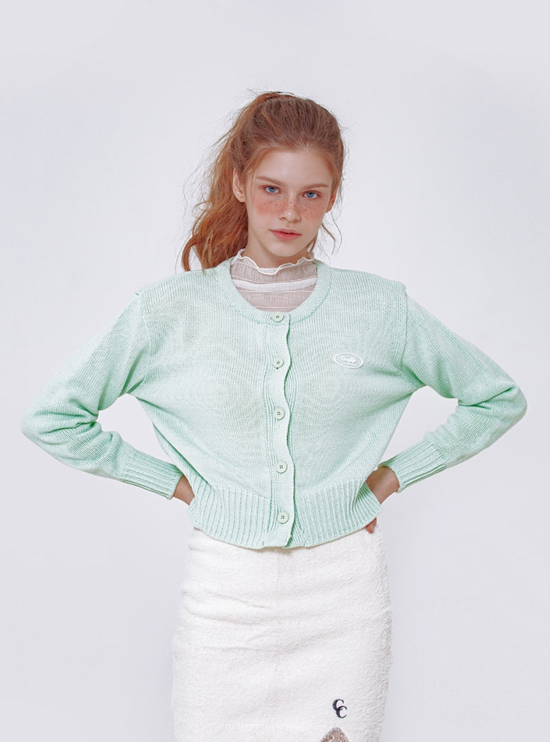 デイライフ(Daylife)  DAYLIFE ROUND NECK KNIT CARDGAN (MINT)