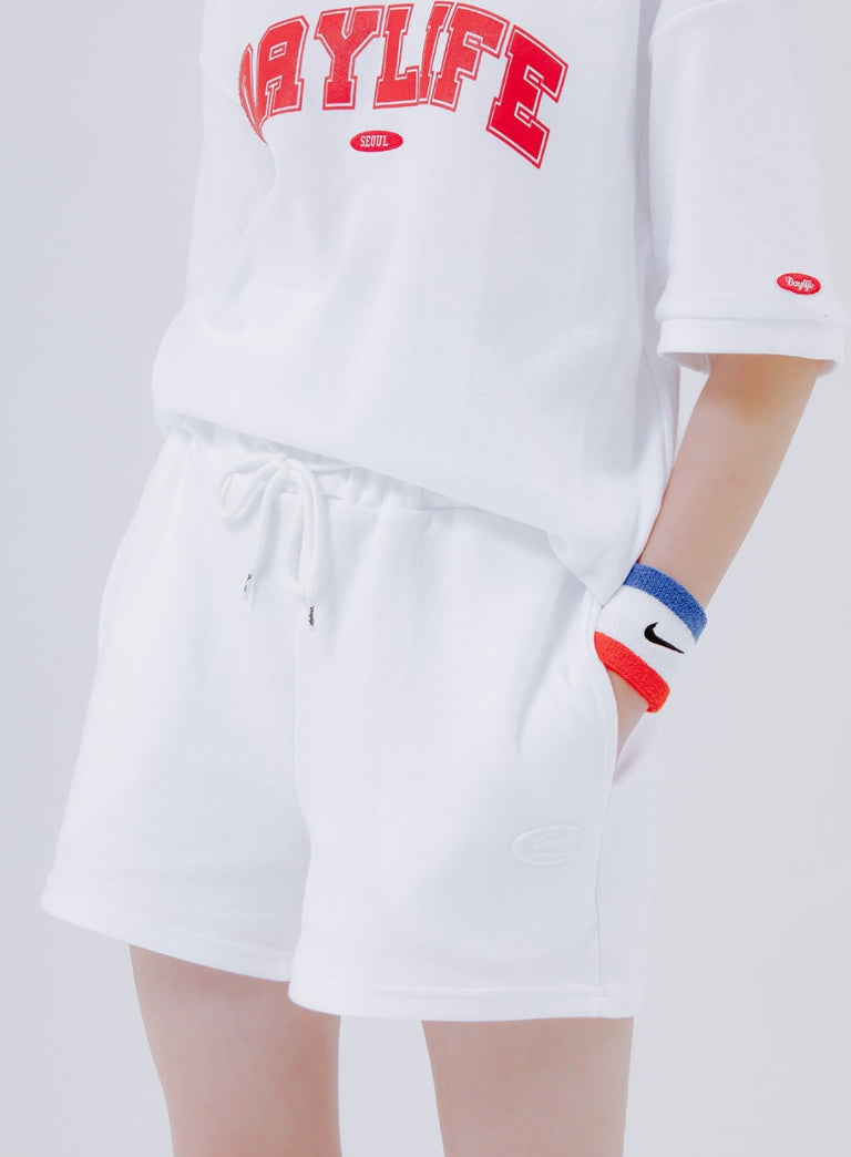 デイライフ(Daylife)  DAYLIFE BASIC SWEAT SHORTS PANTS (WHITE)
