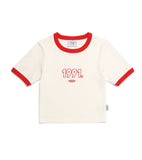 デイライフ(Daylife)  DAYLIFE 1991 CROP T-SHIRTS (WHITE/RED)