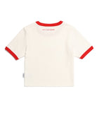 デイライフ(Daylife)  DAYLIFE 1991 CROP T-SHIRTS (WHITE/RED)