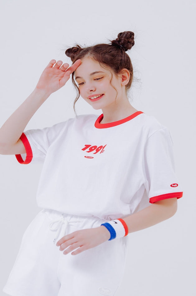デイライフ(Daylife)  DAYLIFE 1991 POINT COLOR T-SHIRTS (WHITE/RED)