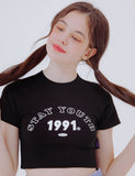 デイライフ(Daylife)  DAYLIFE STAY YOUTH CROP T-SHIRTS (BLACK)