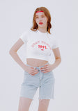 デイライフ(Daylife)  DAYLIFE STAY YOUTH CROP T-SHIRTS (WHITE)