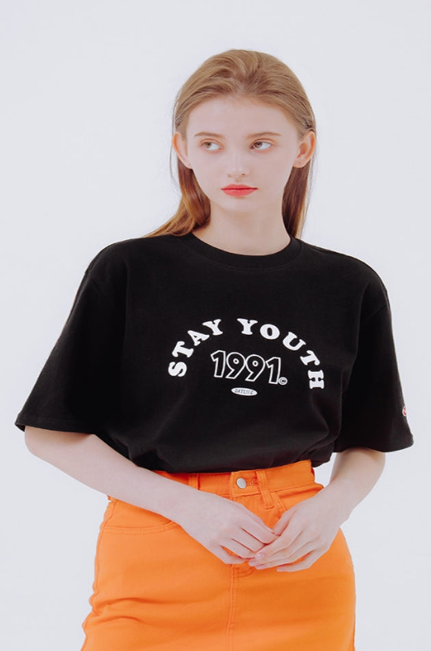 デイライフ(Daylife)  DAYLIFE STAY YOUTH T-SHIRTS (BLACK)