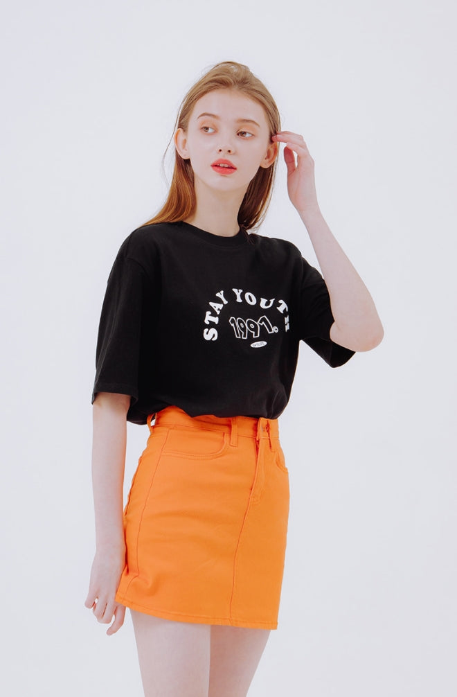 デイライフ(Daylife)  DAYLIFE STAY YOUTH T-SHIRTS (BLACK)