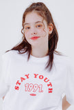 デイライフ(Daylife)  DAYLIFE STAY YOUTH T-SHIRTS (WHITE)