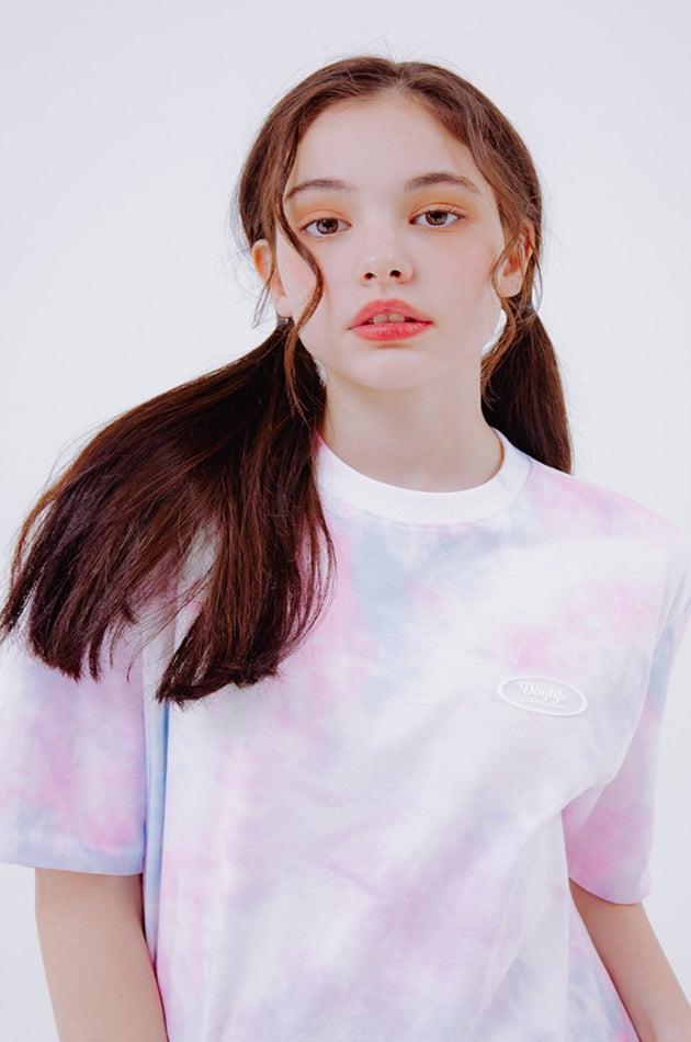 デイライフ(Daylife)  DAYLIFE JUMPING FRAME GIRL T-SHIRTS (PINK/PURPLE)