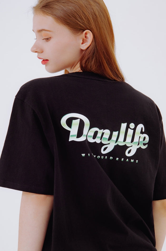 デイライフ(Daylife)  DAYLIFE WAVE GRAPHIC T-SHIRTS (BLACK)