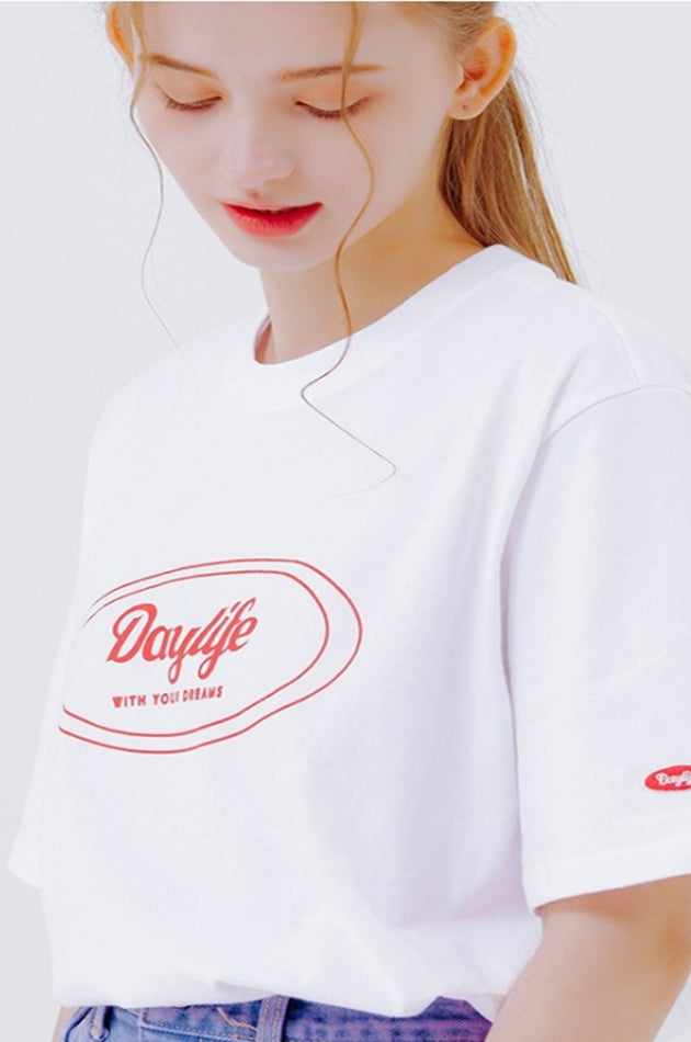 デイライフ(Daylife)  DAYLIFE SIGNATURE LOGO T-SHIRTS (WHITE)