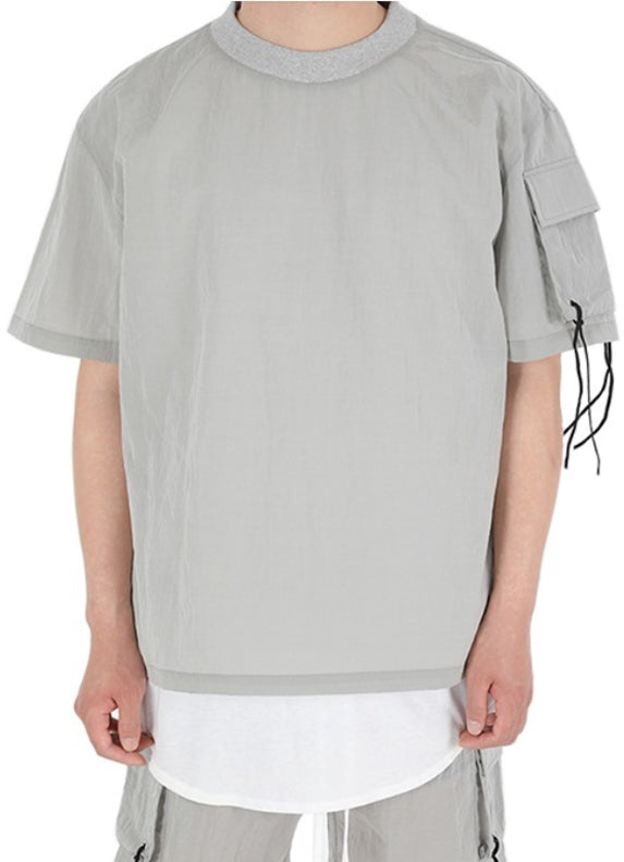 ランベルシオ(LANG VERSIO) 306 Nylon Metal Short Sleeve Tee GY