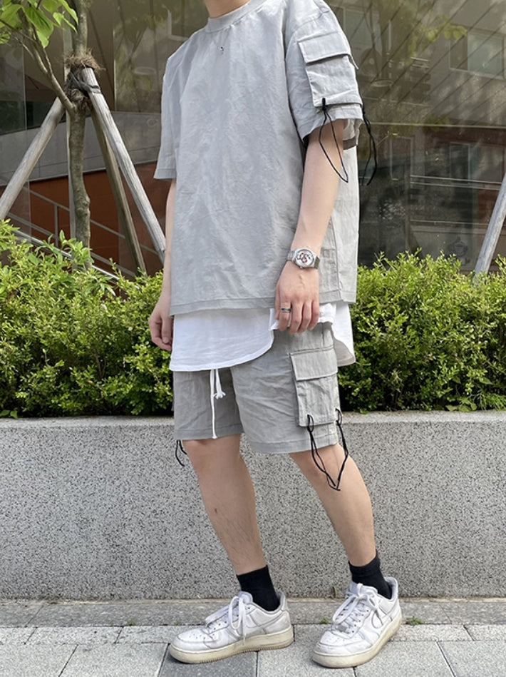 ランベルシオ(LANG VERSIO) 306 Nylon Metal Short Sleeve Tee GY