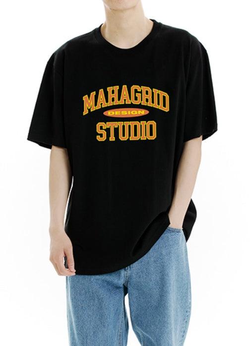 mahagrid (マハグリッド)  COLLEGE LOGO TEE [BLACK]