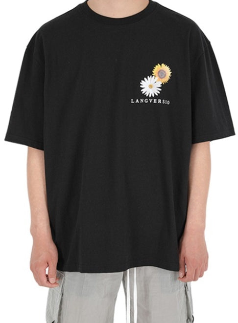 ランベルシオ(LANG VERSIO) 310 Flower Print Short-sleeved T-shirt