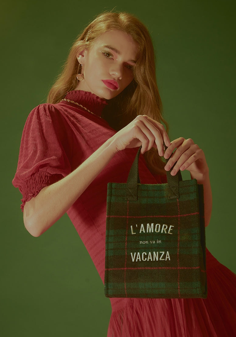 BBYB(ビービーワイビー) Tartan Small Tote Bag (Green)