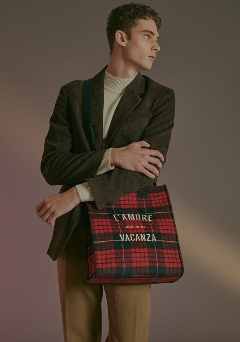 BBYB(ビービーワイビー) Tartan Unisex Tote Bag (Red)