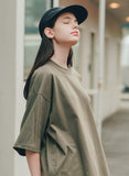 ティーダブリューエヌ(TWN) FLAP THREE-QUARTER SLEEVE KHAKI STST3365