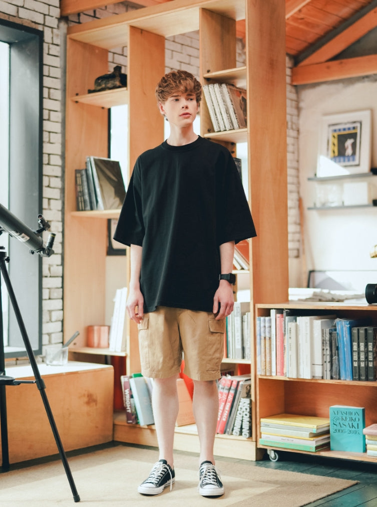 ティーダブリューエヌ(TWN) FLAP THREE-QUARTER SLEEVE BLACK STST3365