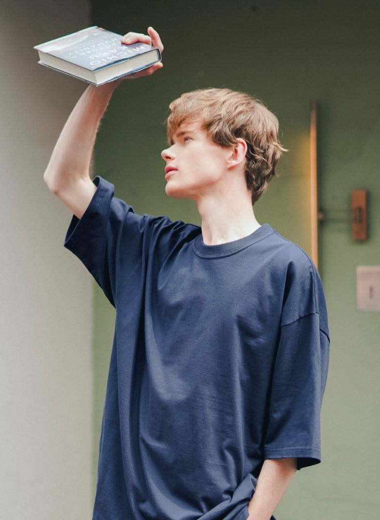 ティーダブリューエヌ(TWN) FLAP THREE-QUARTER SLEEVE NAVY STST3365