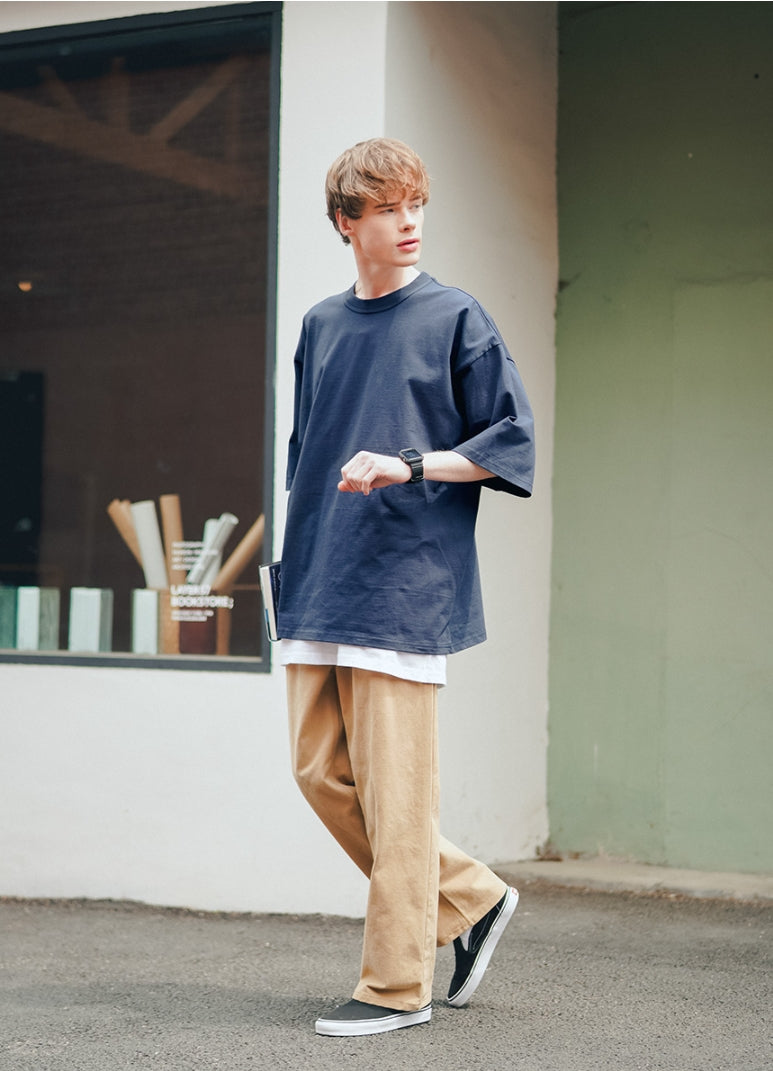 ティーダブリューエヌ(TWN) FLAP THREE-QUARTER SLEEVE NAVY STST3365