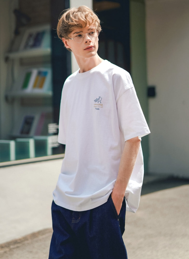 ティーダブリューエヌ(TWN) UCLIFF SHORT SLEEVE WHITE HHST3392