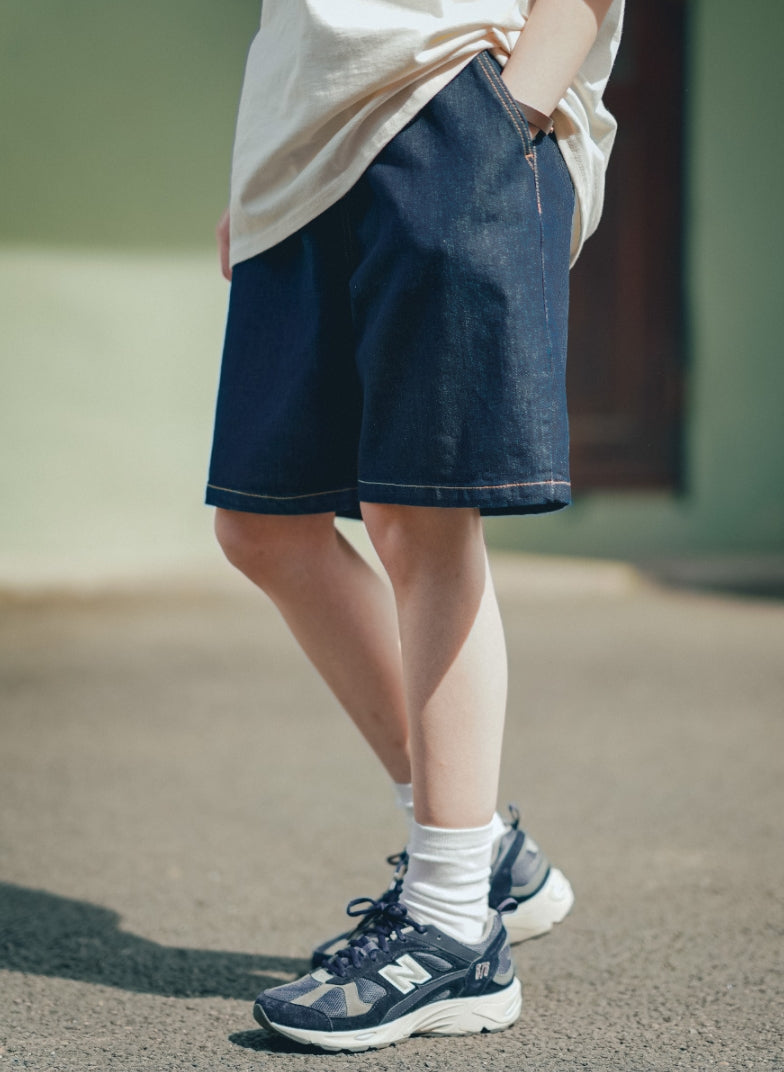 ティーダブリューエヌ(TWN) WIDE DENIM SHORT PANTS INDIGO LMSP3393