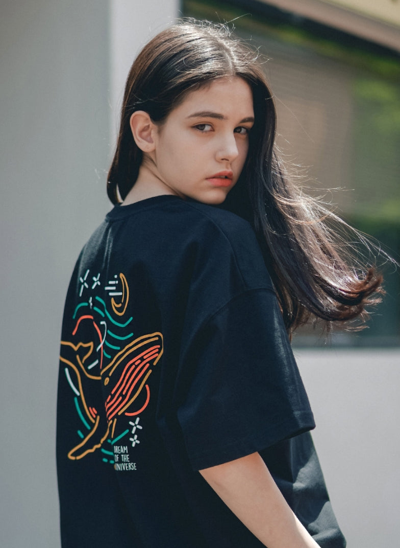 ティーダブリューエヌ(TWN) WHALE SHORT SLEEVE BLACK STST3388