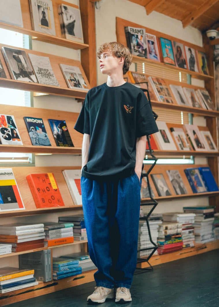 ティーダブリューエヌ(TWN) WHALE SHORT SLEEVE BLACK STST3388