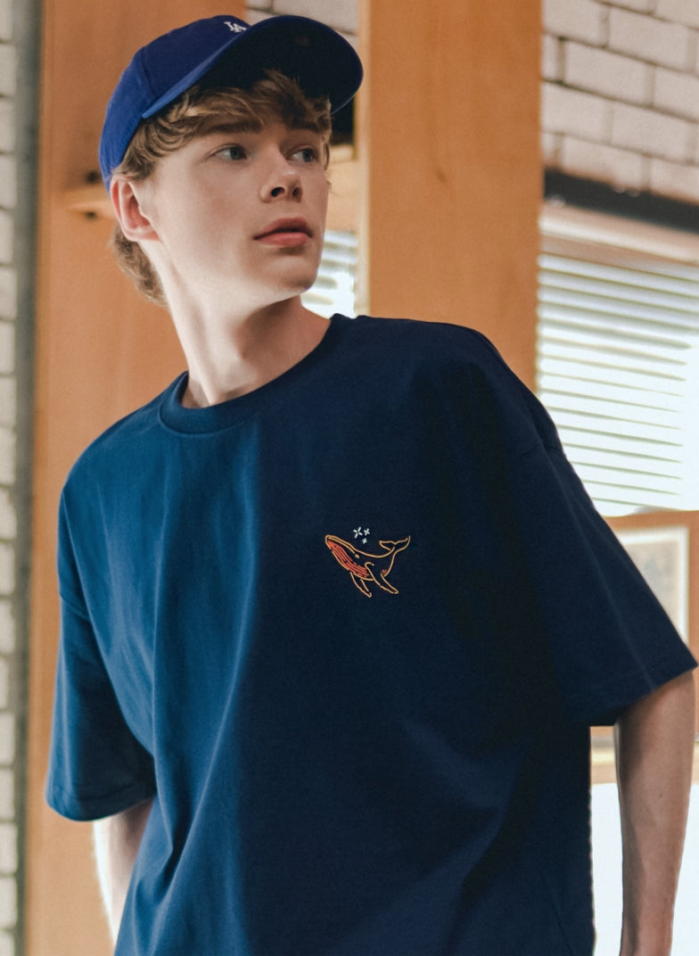 ティーダブリューエヌ(TWN) WHALE SHORT SLEEVE NAVY STST3388