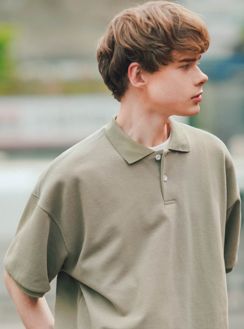 ティーダブリューエヌ(TWN) MODISH COLLAR SHORT SLEEVE OLIVE EYST3374