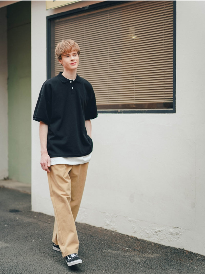 ティーダブリューエヌ(TWN) MODISH COLLAR SHORT SLEEVE BLACK EYST3374