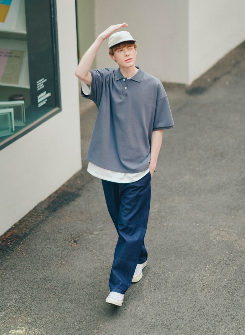 ティーダブリューエヌ(TWN) MODISH COLLAR SHORT SLEEVE DEEP GREY EYST3374