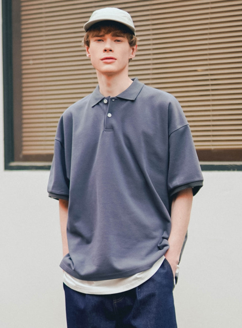 ティーダブリューエヌ(TWN) MODISH COLLAR SHORT SLEEVE DEEP GREY EYST3374