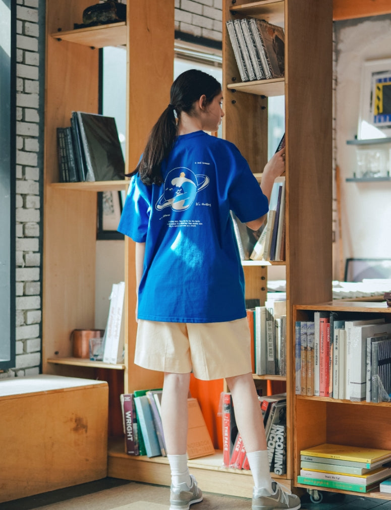 ティーダブリューエヌ(TWN) PLANET SURF SHORT SLEEVE BLUE SHST3380