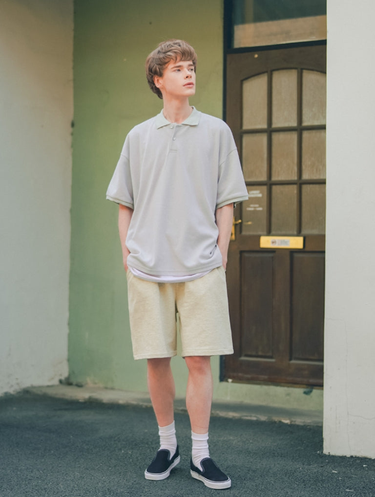 ティーダブリューエヌ(TWN) BASIC RELAX SHORT PANTS OATMEAL SHSP3390