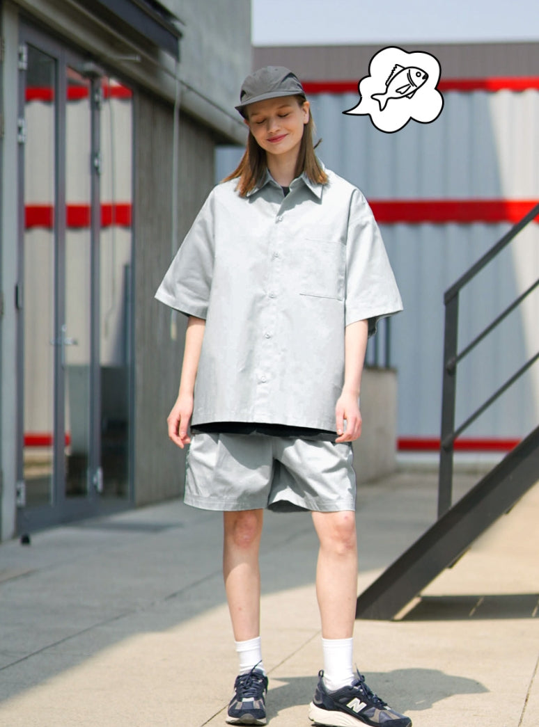 パーステップ(PERSTEP) FLOUNDER HALF SHIRT LIGHT GREY DESS4420