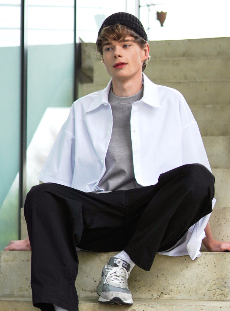 パーステップ(PERSTEP) MATCH OVER FIT HALF SHIRT WHITE BJSS4426