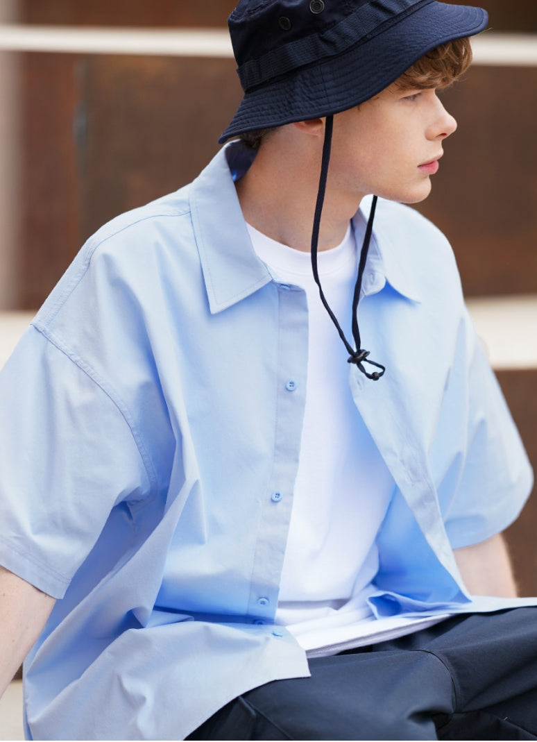 パーステップ(PERSTEP) MATCH OVER FIT HALF SHIRT SKY BLUE BJSS4426