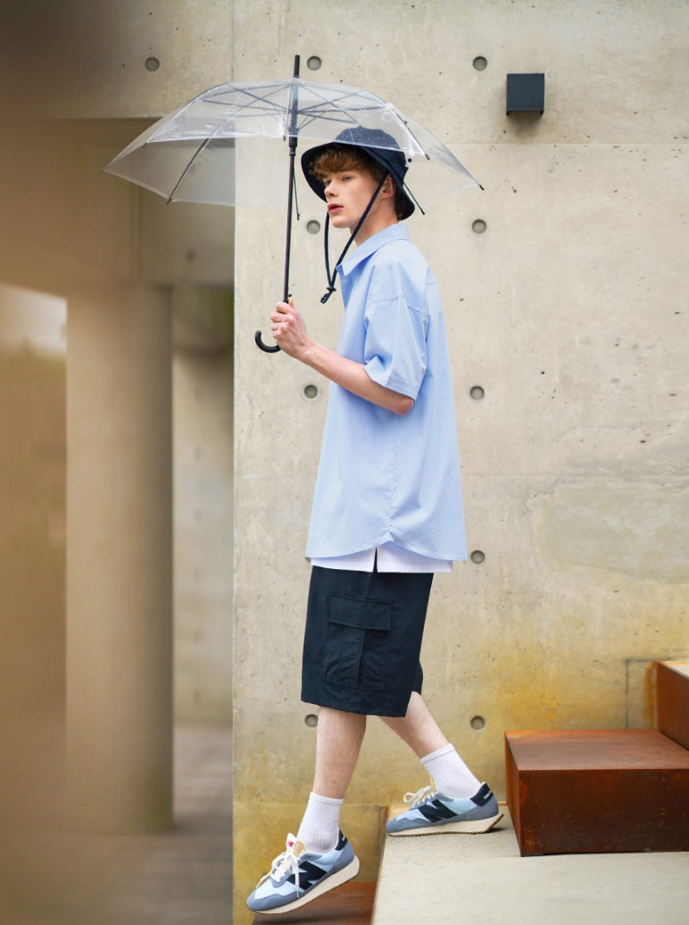 パーステップ(PERSTEP) MATCH OVER FIT HALF SHIRT SKY BLUE BJSS4426
