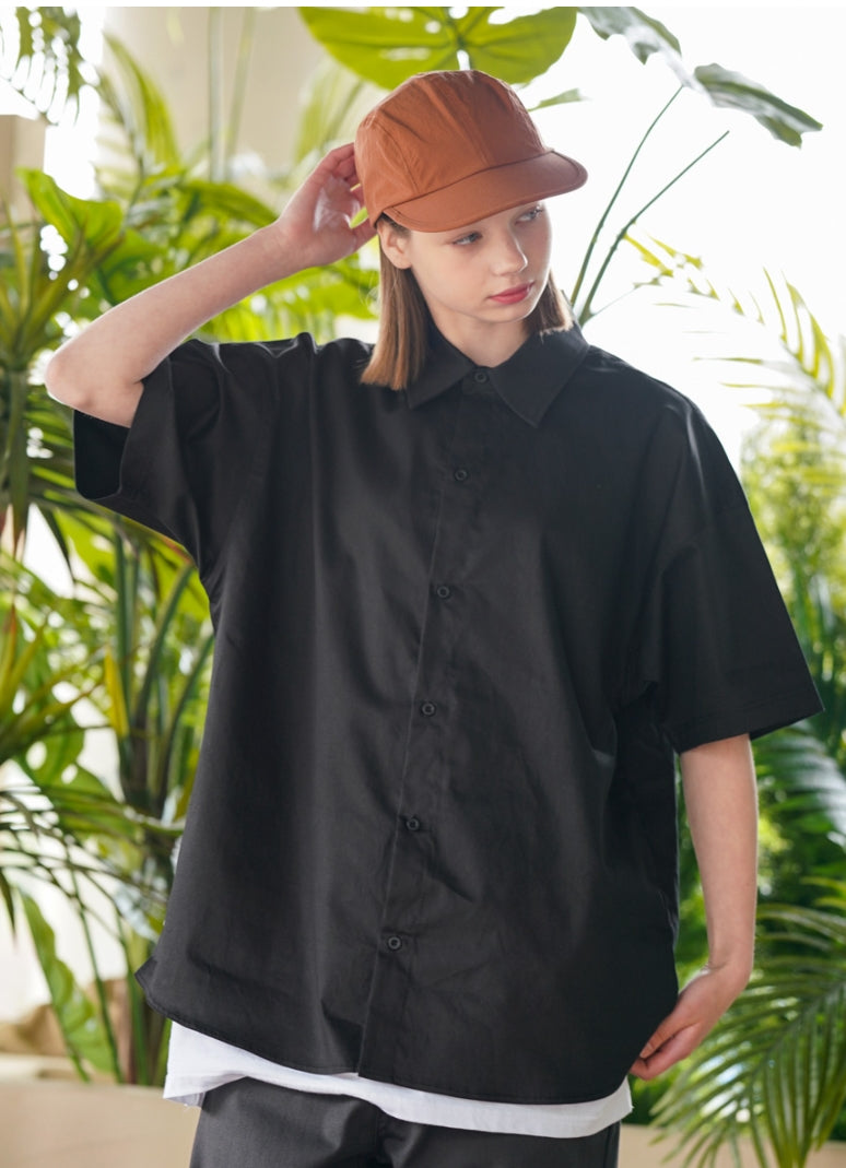 パーステップ(PERSTEP) MATCH OVER FIT HALF SHIRT BLACK BJSS4426