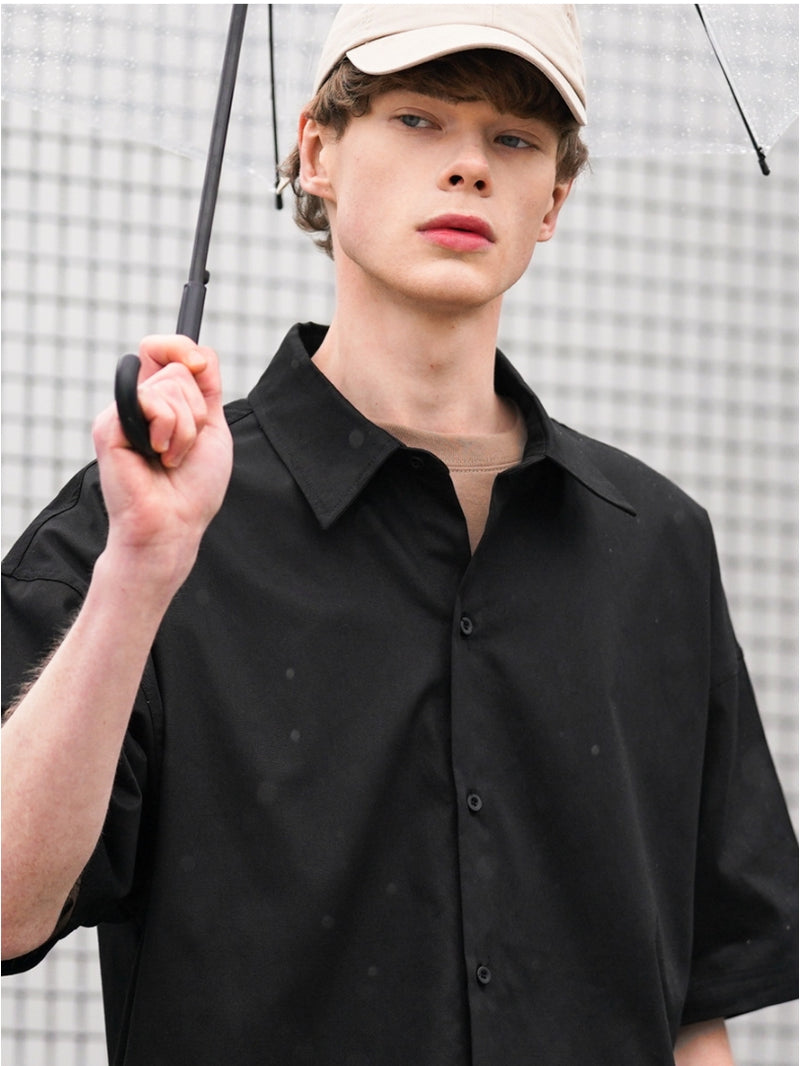 パーステップ(PERSTEP) MATCH OVER FIT HALF SHIRT BLACK BJSS4426