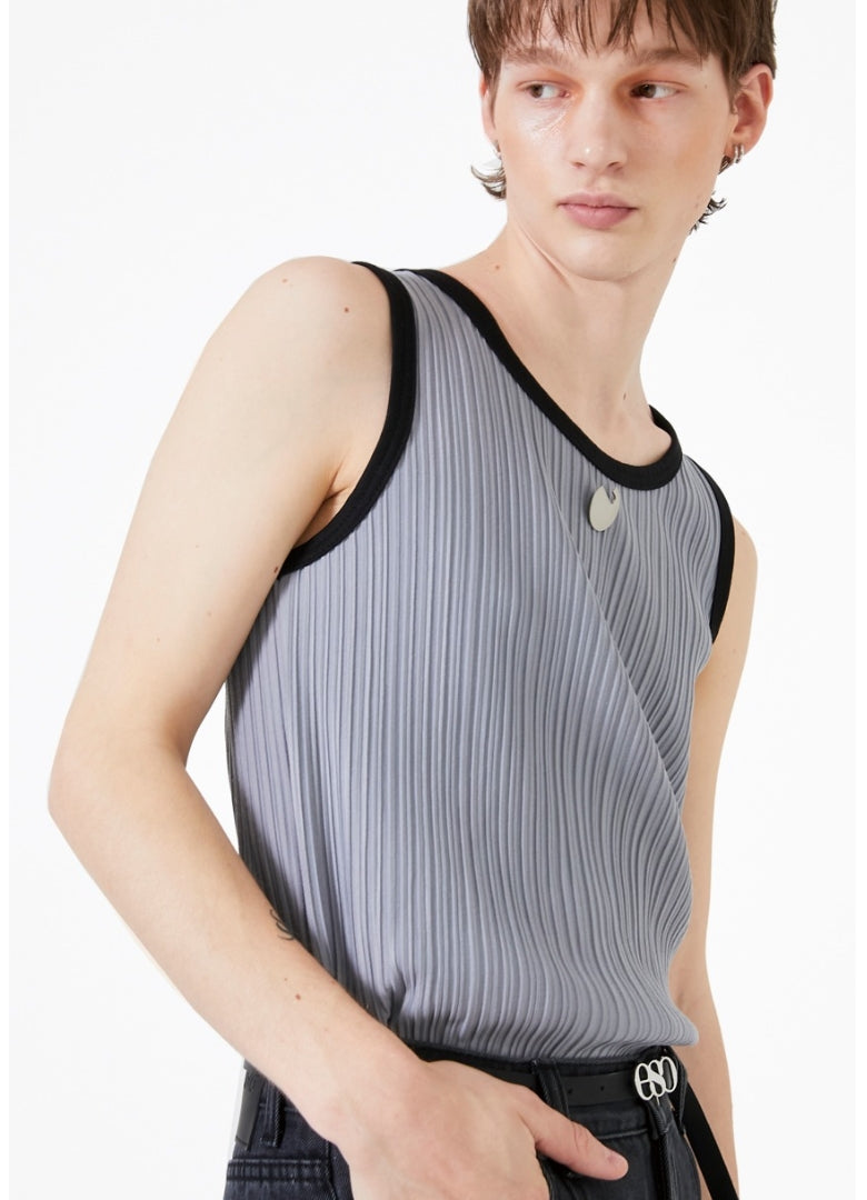 イーエスシースタジオ(ESC STUDIO) Pleats sleeveless (grey)